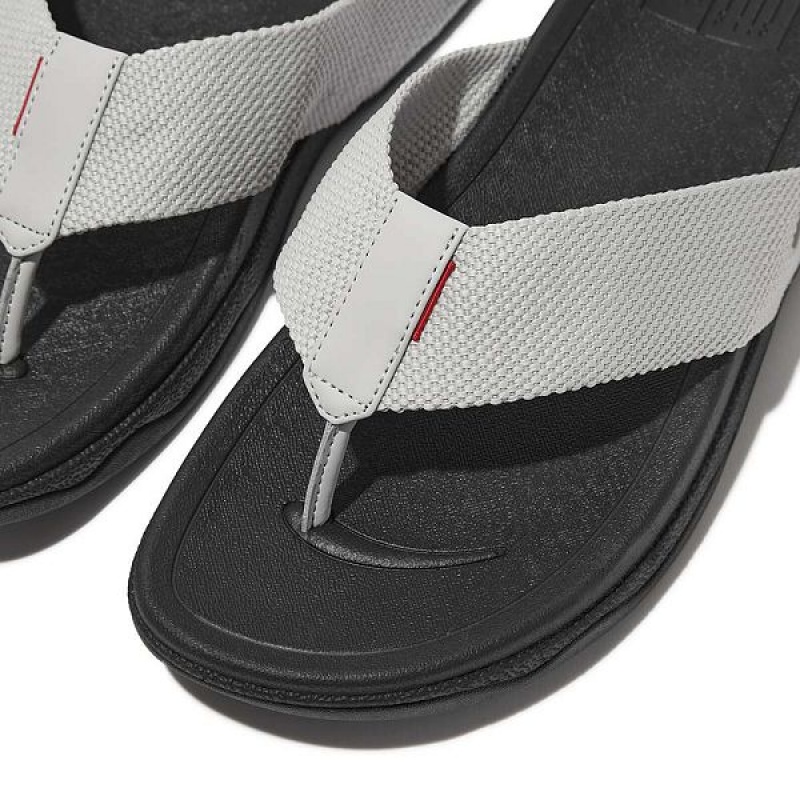 Men's FitFlop Surfer Toe-Post Sandals Grey | 893LTCEXV