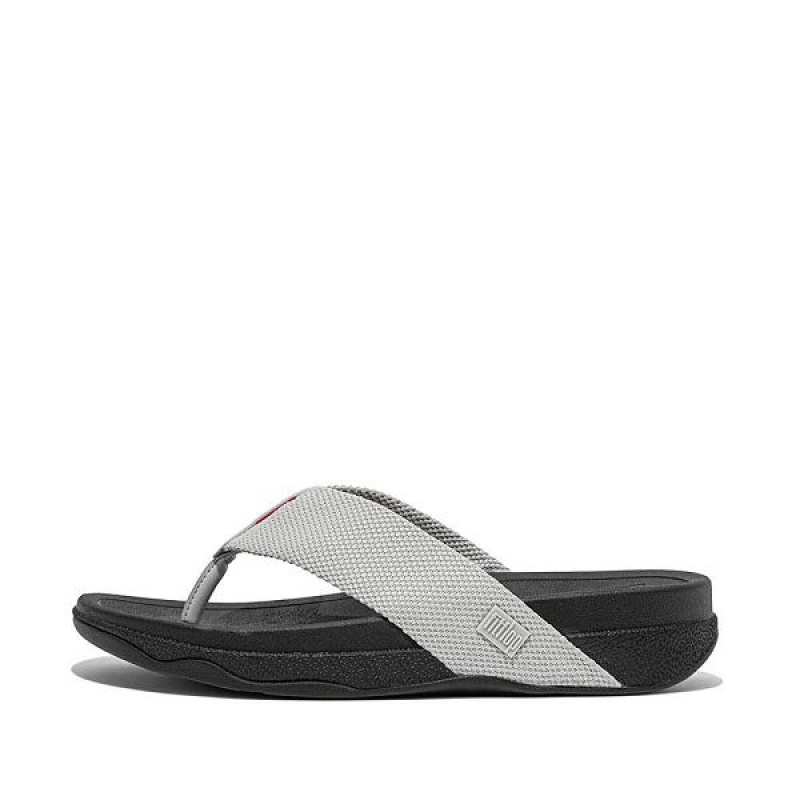 Men\'s FitFlop Surfer Toe-Post Sandals Grey | 893LTCEXV