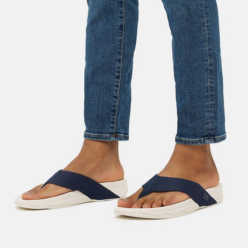 Men's FitFlop Surfer Toe-Post Sandals Navy | 275EOMYRU