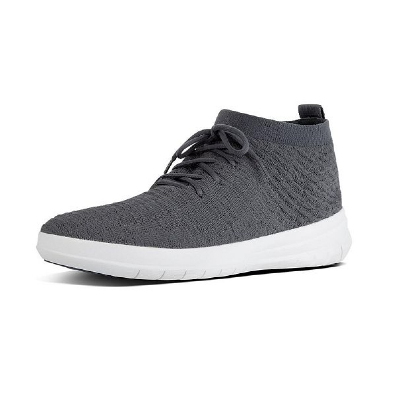 Men's FitFlop Uberknit Slip On High Top Sneakers Dark Grey | 879QZMRVP