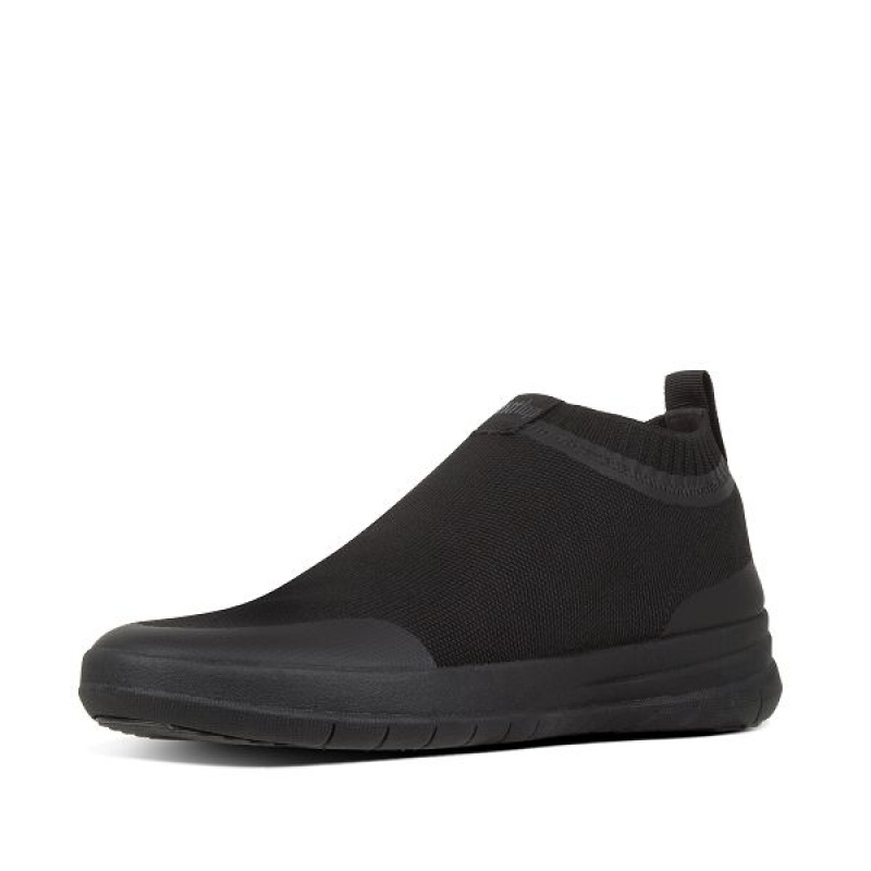 Men's FitFlop Uberknit Slip On Sneakers Black | 916GRYJVB