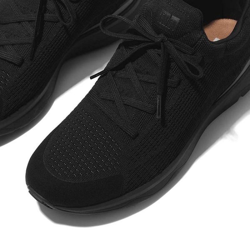 Men's FitFlop Vitamin Ffx Knit Sports Sneakers Black | 168PYHXTI