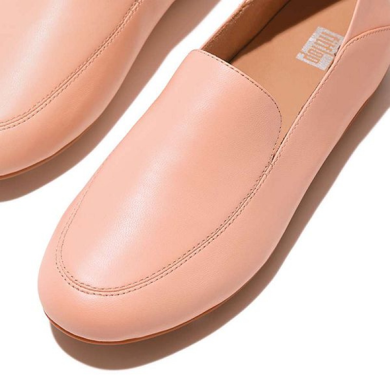 Women's FitFlop Allegro Crush Back Leather Loafers Loafers Coral | 027EYHZPA