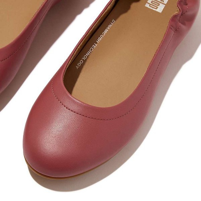 Women's FitFlop Allegro Soft Leather Ballet Pumps Ballet Flats Red | 520PKXMHY