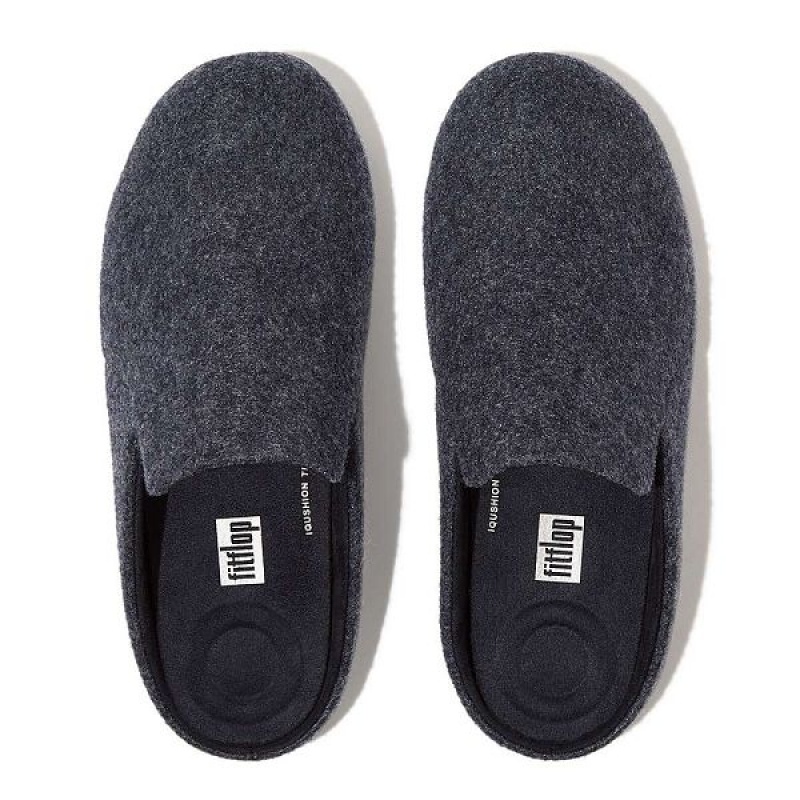 Women's FitFlop Chrissie Ii E01 Haus Felt Slippers Navy | 718EUKIMS