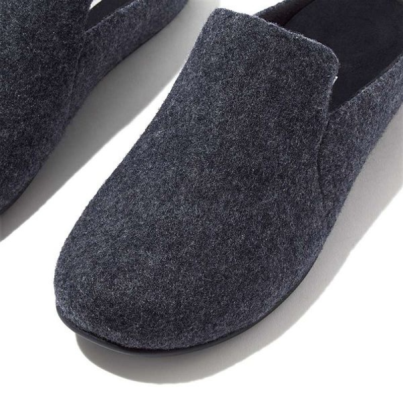 Women's FitFlop Chrissie Ii E01 Haus Felt Slippers Navy | 718EUKIMS