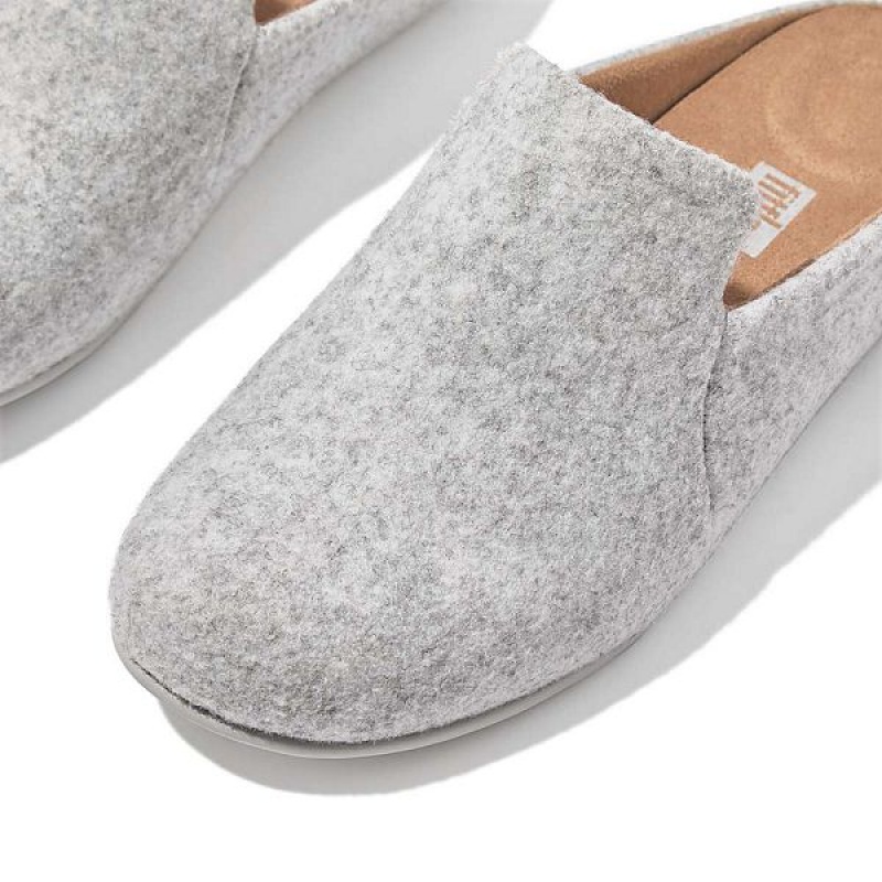 Women's FitFlop Chrissie Ii E01 Haus Felt Slippers Grey | 806DGOIUB