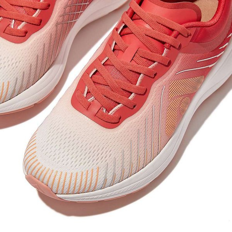 Women's FitFlop Ff-Runner Ombre Edition Mesh Sports Running Shoes Red / Coral / Coral | 541AIEYJW