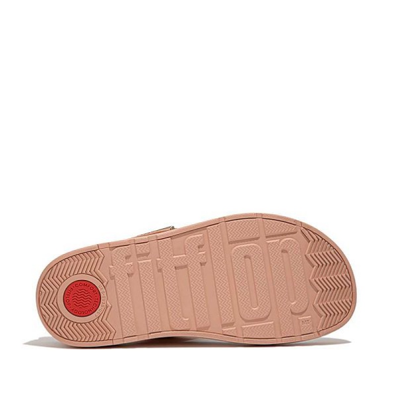 Women's FitFlop Gen-Ff Buckle Leather Toe-Post Sandals Brown / Coral | 862DXAOSI