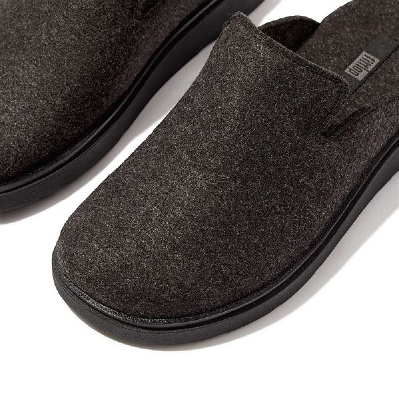 Women's FitFlop Gen-Ff E01 Felt Mules Black | 570UANWMG