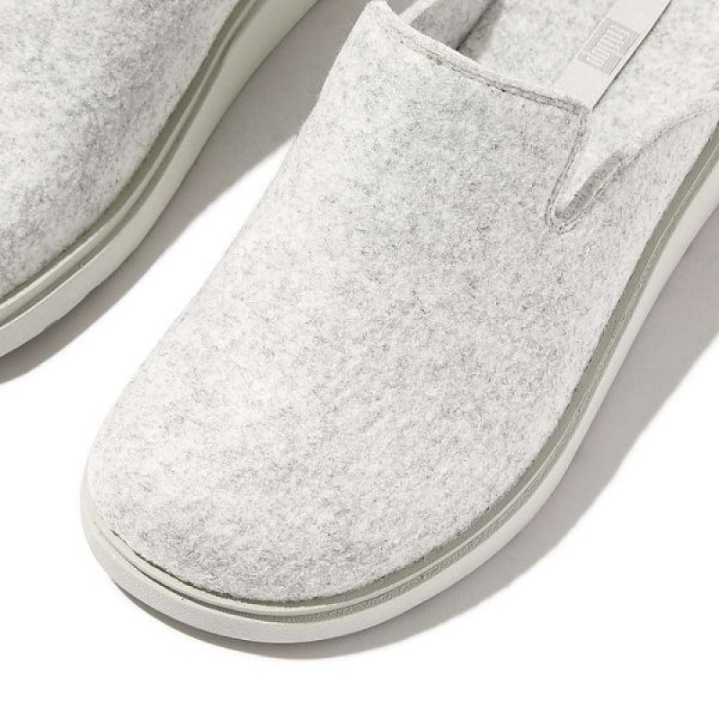 Women's FitFlop Gen-Ff E01 Felt Mules Grey | 804KCBPZT