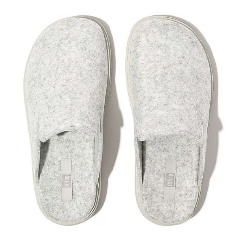 Women's FitFlop Gen-Ff E01 Felt Mules Grey | 804KCBPZT