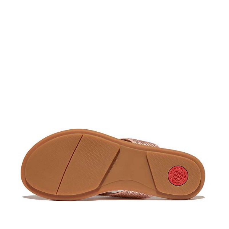 Women's FitFlop Gracie Crystal Flip Flops Brown / Beige | 184AIMNRB