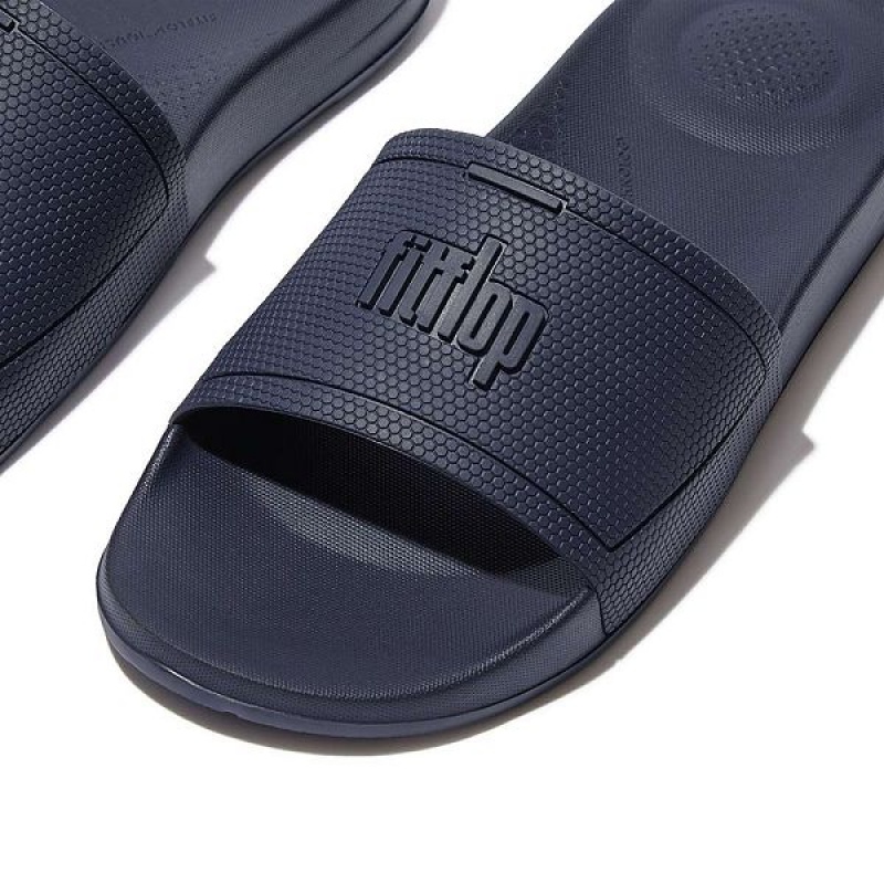 Women's FitFlop Iqushion Pool Slides Navy | 279DFEIMG