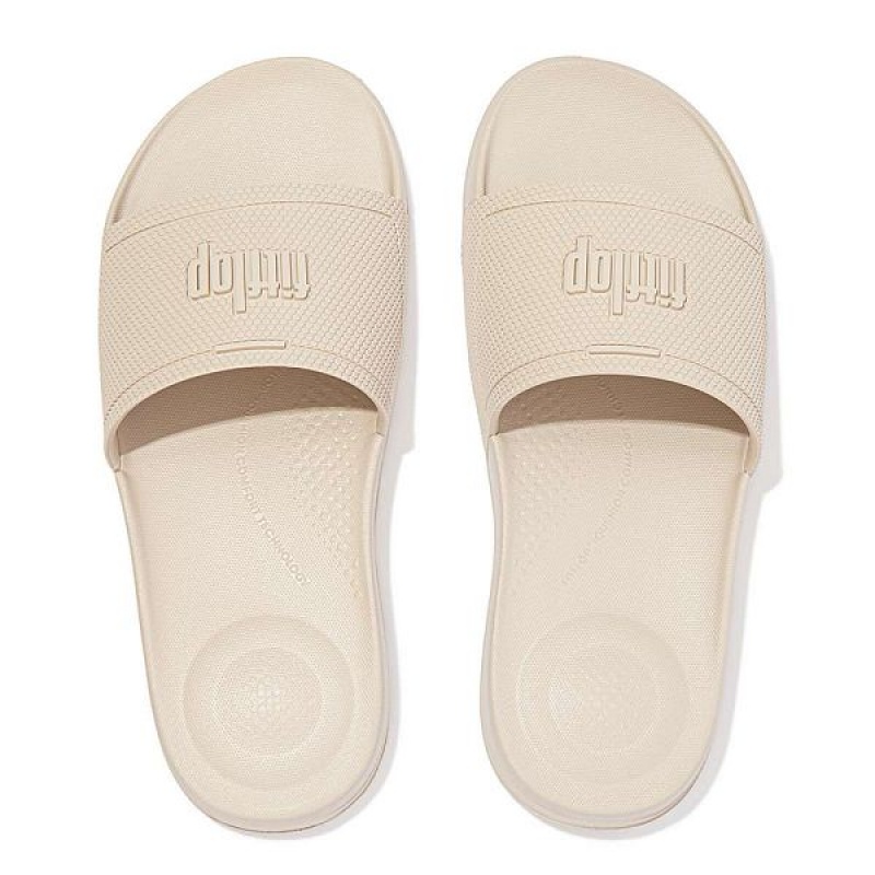 Women's FitFlop Iqushion Pool Slides White | 618TJHYZK