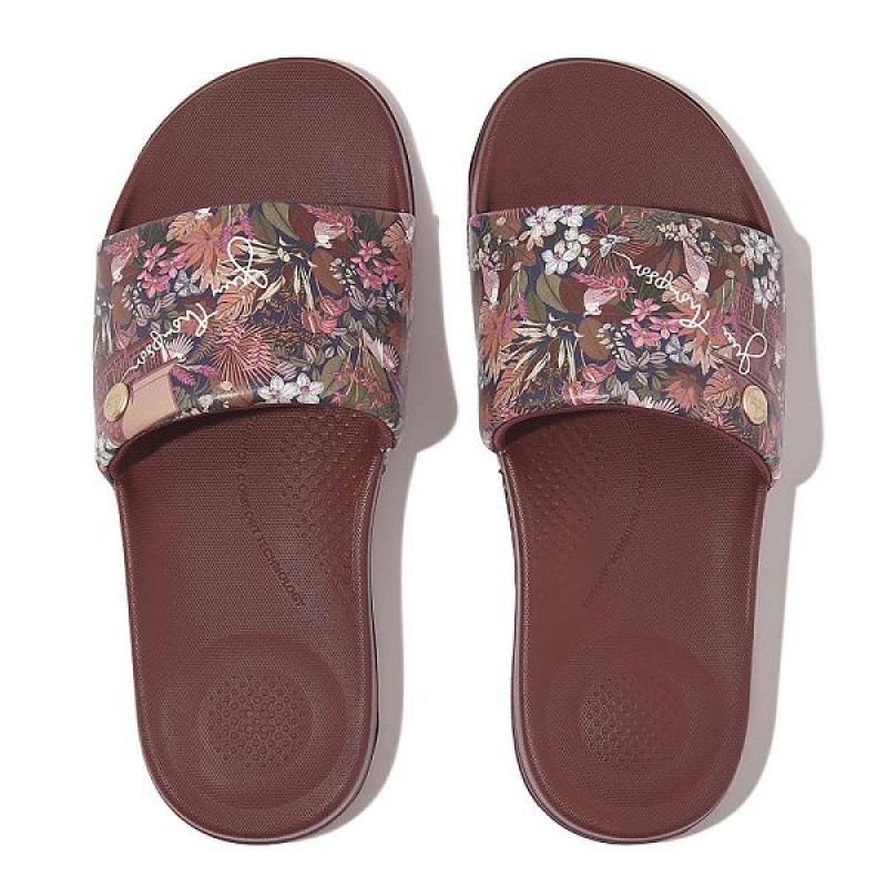 Women's FitFlop Iqushion X Jim Thompson Limited Edition Slides Brown | 062DHYQGE