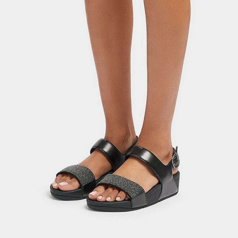 Women's FitFlop Lulu Opul Back-Strap Sandals Black | 958PQROSK