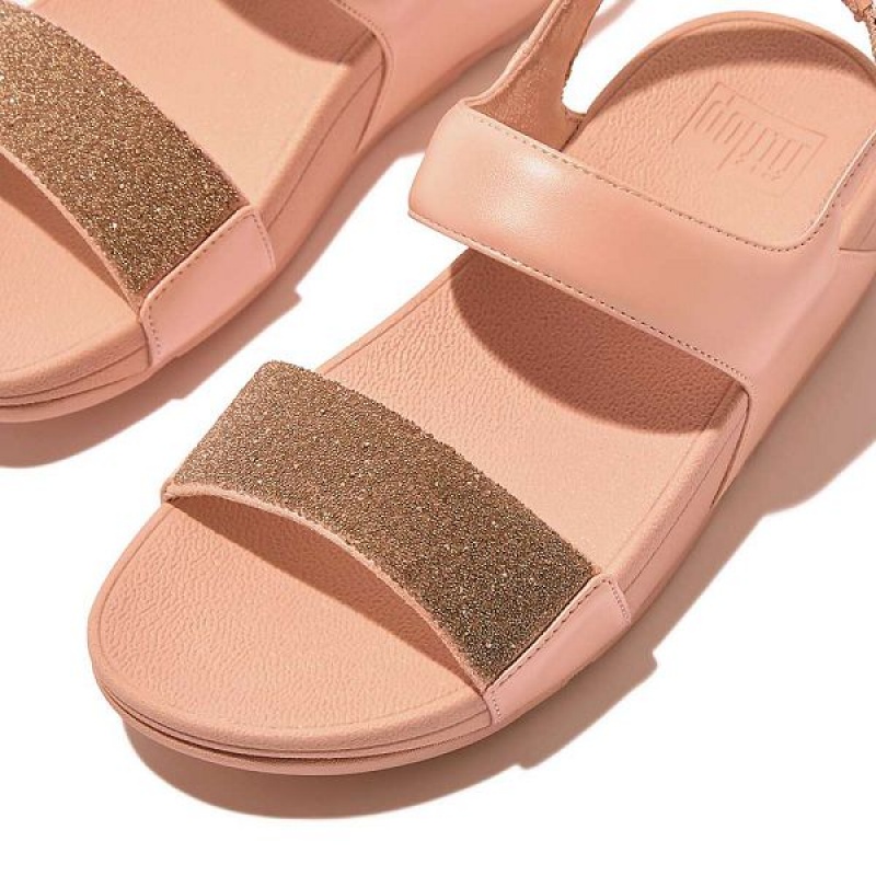 Women's FitFlop Lulu Opul Back-Strap Sandals Coral / Gold | 263ZFPQNL