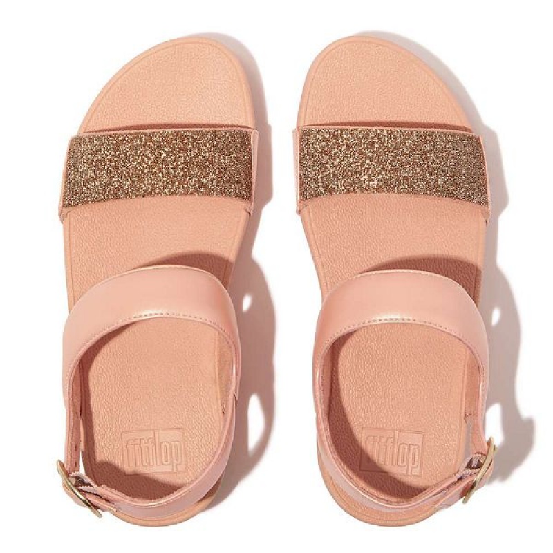 Women's FitFlop Lulu Opul Back-Strap Sandals Coral / Gold | 263ZFPQNL