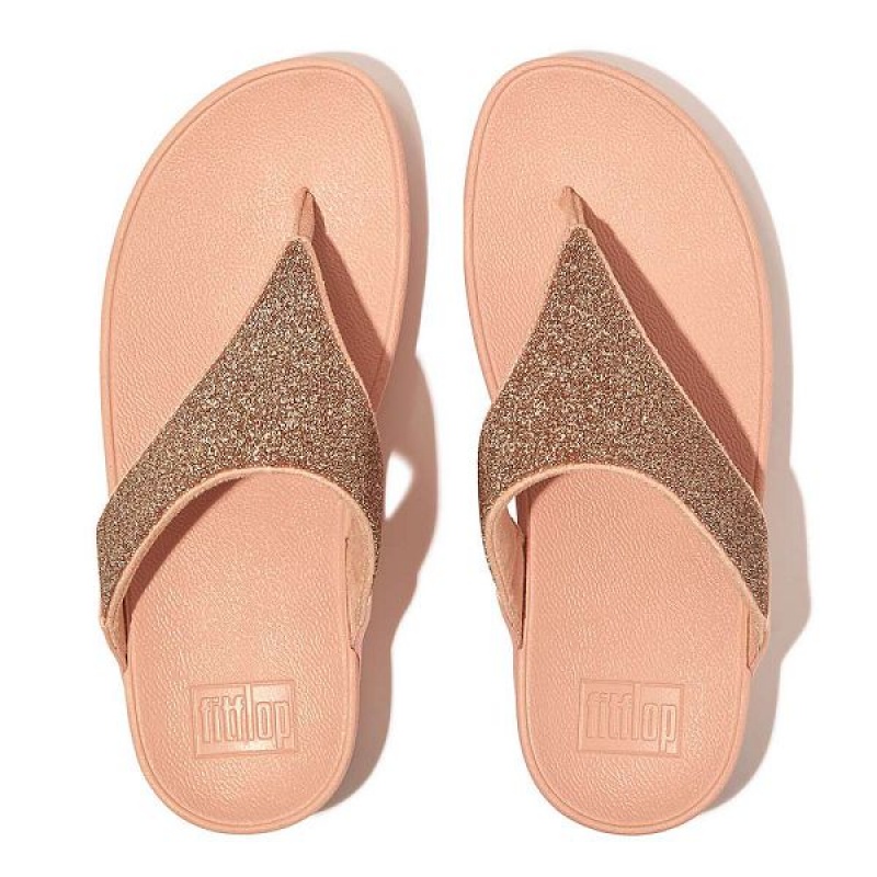 Women's FitFlop Lulu Opul Toe-Post Sandals Coral / Gold | 197UOSZNC