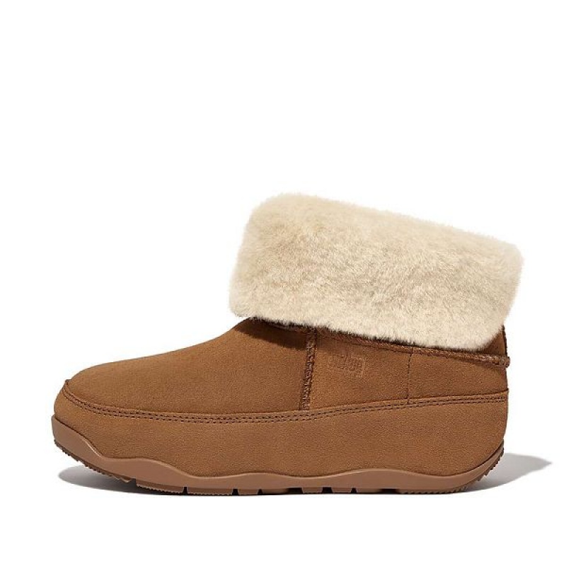 Women's FitFlop Original Mukluk Shorty Double Faced Shearling Ankle Boots Light Brown | 386YTJWDM