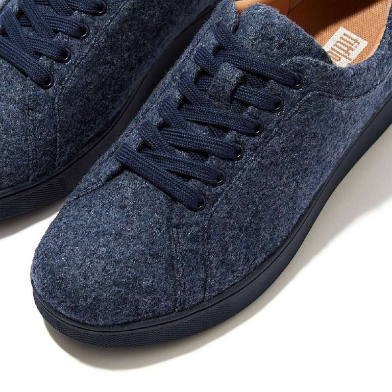 Women's FitFlop Rally E01 Merino Wool Mix Sneakers Navy | 805CYBLSH