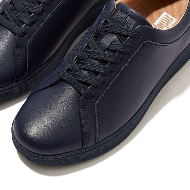 Women's FitFlop Rally Leather Sneakers Navy | 723CWABPT