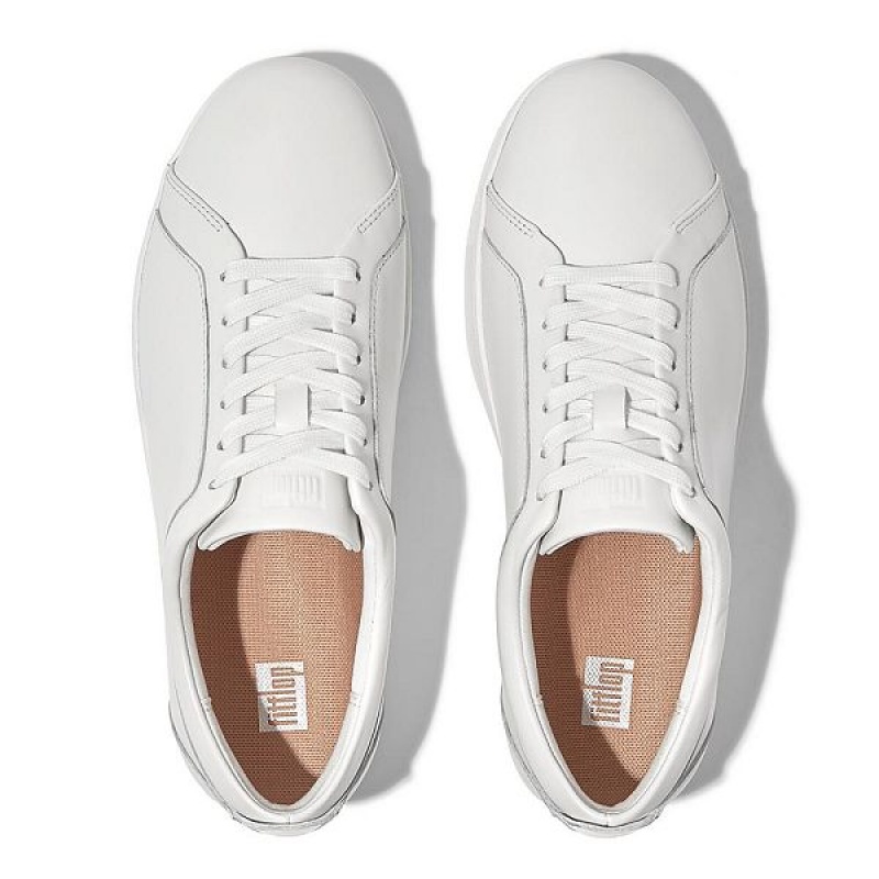 Women's FitFlop Rally Leather Sneakers White | 942XNKHSC