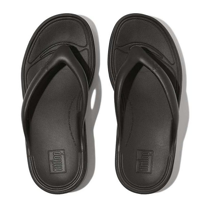 Women's FitFlop Relieff Recovery Toe-Post Sandals Black | 028DZPRJO