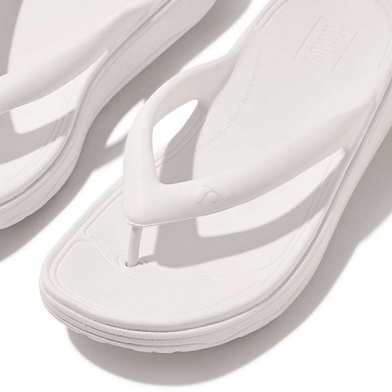 Women's FitFlop Relieff Recovery Toe-Post Sandals White | 759BKAWOL