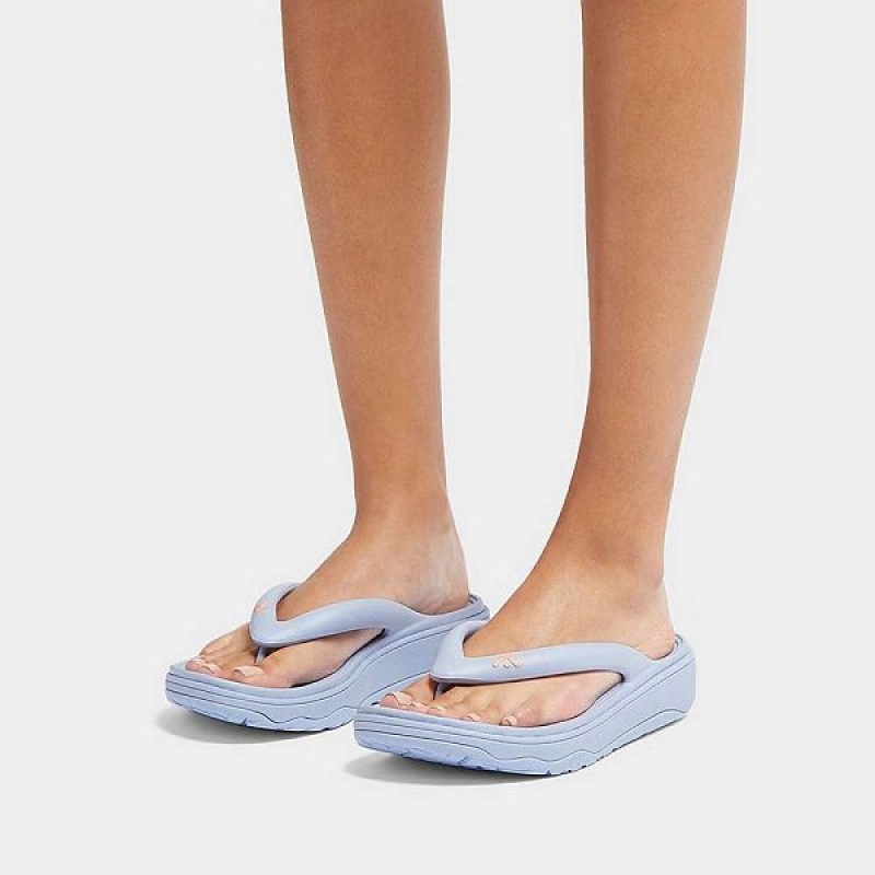 Women's FitFlop Relieff Recovery Toe-Post Sandals Blue | 831ULTMSX