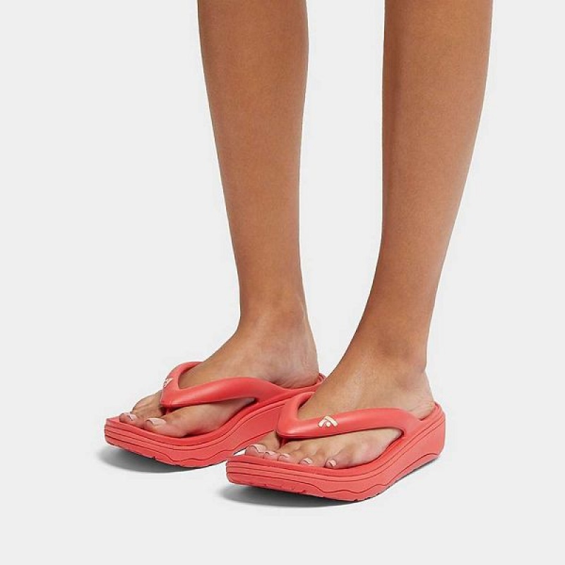 Women's FitFlop Relieff Recovery Toe-Post Sandals Red / Coral | 618YPAELD