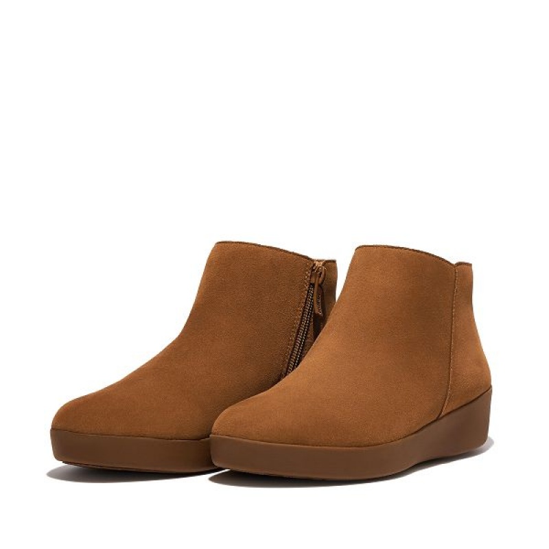 Women's FitFlop Sumi Suede Ankle Boots Light Brown | 074FLUNDR