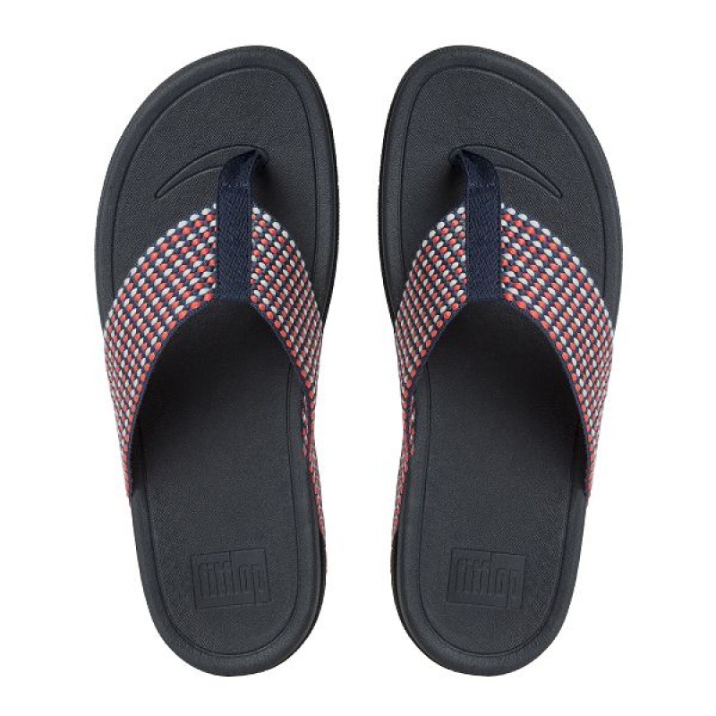 Women's FitFlop Surfa Toe-Post Sandals Navy | 649ANPSXB