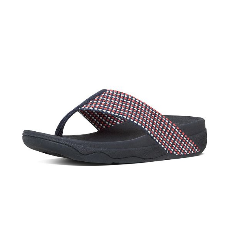 Women's FitFlop Surfa Toe-Post Sandals Navy | 649ANPSXB