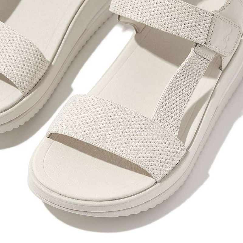 Women's FitFlop Surff Sports Webbing Leather Back-Strap Sandals Beige | 539VYMXQK