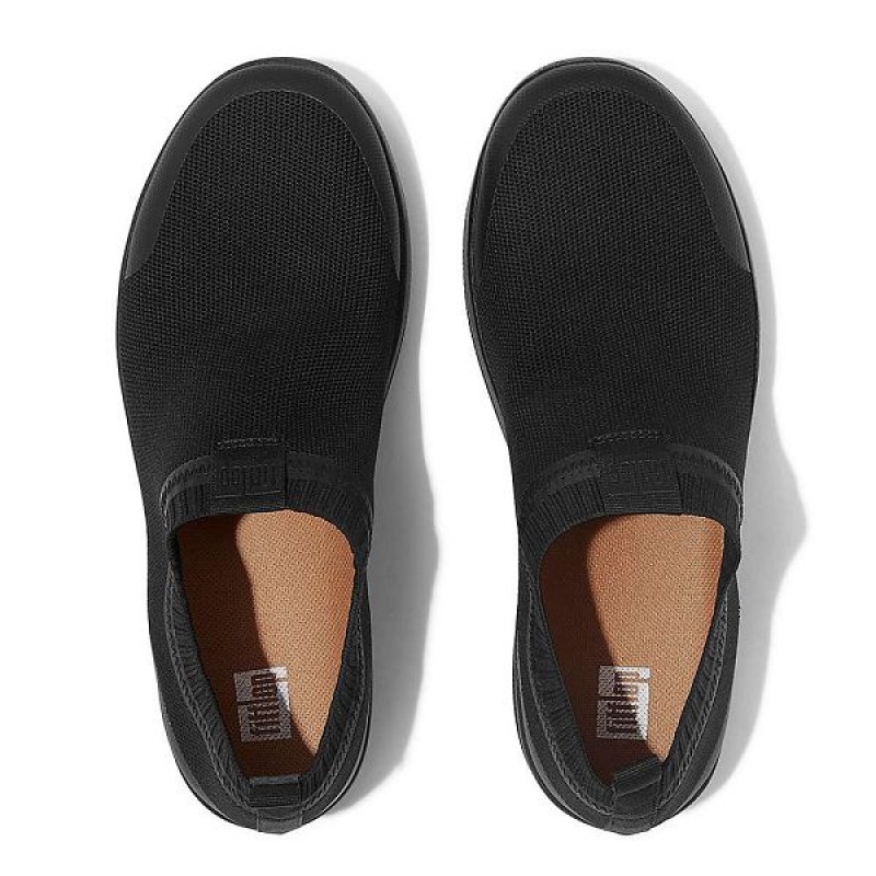 Women's FitFlop Uberknit Slip On Sneakers Black | 418NTPIAC