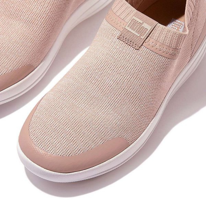 Women's FitFlop Uberknit Slip On Sneakers Pink / White | 091GFXKIL