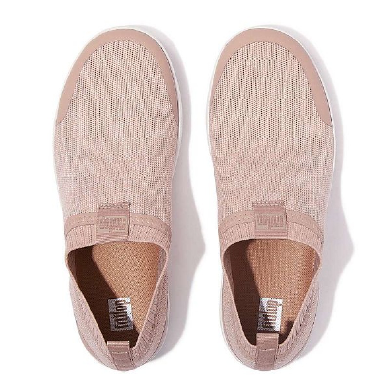 Women's FitFlop Uberknit Slip On Sneakers Pink / White | 091GFXKIL