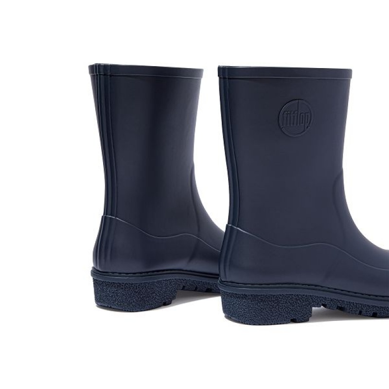 Women's FitFlop Wonderwelly Short Rain Boots Navy | 621YROJZC