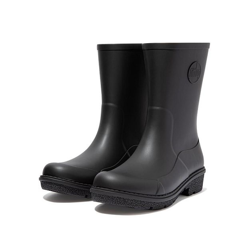 Women's FitFlop Wonderwelly Short Rain Boots Black | 408IRUZTY