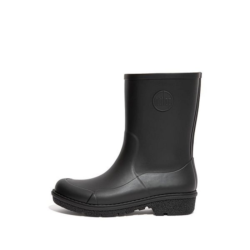 Women\'s FitFlop Wonderwelly Short Rain Boots Black | 408IRUZTY